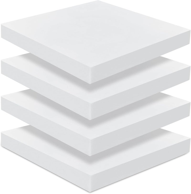 Frienda 4 عبوات 2" × 26" × 26" وسادة فوم عالية الكثافة لاستبدال مقاعد مربعة مقطوعة حسب الحجم لأثاث الفناء وكراسي الطعام التجارية والأرائك والمقاعد لمشاريع DIY - Image 1